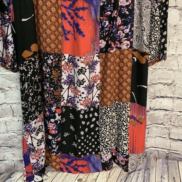 Anthropologie Dress One September Arcata Boho Patchwork Multicolor Shift Rayon - Picture 5 of 12